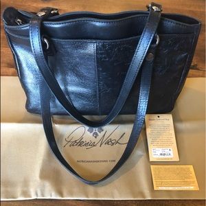 Patricia Nash Poppy Metallic Embossed Purse Black